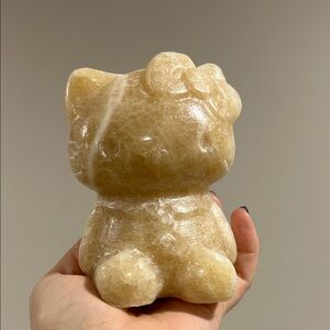 2.10 lb yellow calcite Hello Kitty Figurine